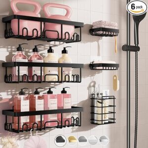 Veken 6-Pack Stainless Steel Shower Caddy Set