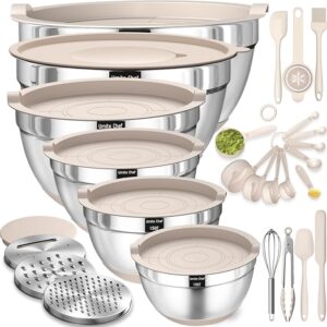 Umite Chef 26PCS Stainless Steel Mixing Bowls Set with Lids