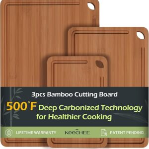 Keechee Bamboo Cutting Board with Juice Grooves