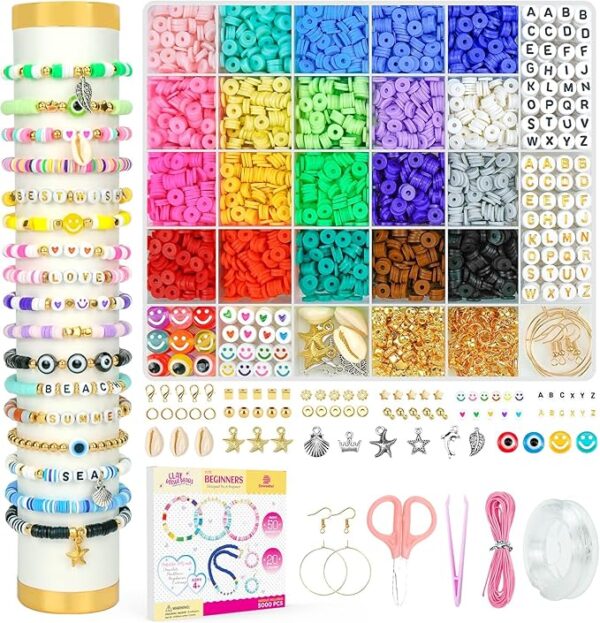 Dowsabel 5000 Pcs Clay Beads Bracelet Kit