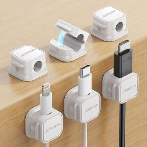 JOYROOM 6-Pack Magnetic Cable Clips – Adjustable Cord Holders