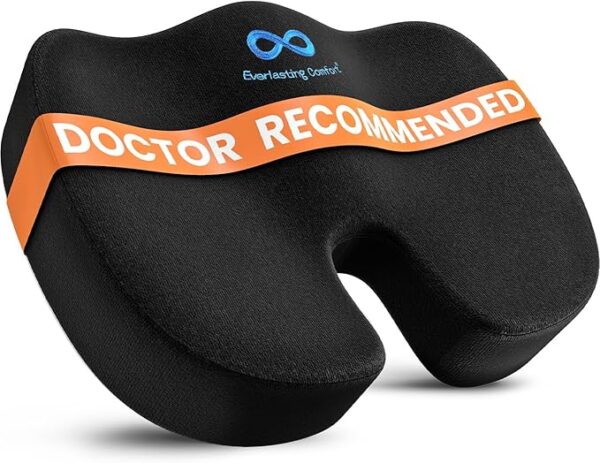 Everlasting Comfort Memory Foam Seat Cushion – Tailbone & Back Pain Relief