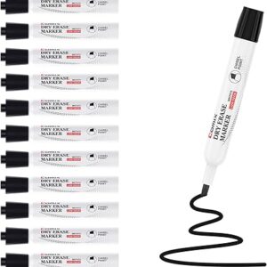 Comix Low Odor Dry Erase Markers – 12 Black Chisel Tip Markers