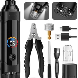 ianciu 6-Speed Dog Nail Grinder – Electric Rechargeable Pet Nail Trimmer