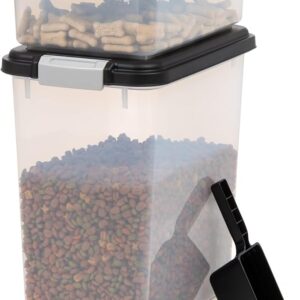 IRIS USA Airtight Pet Food Storage Container Combo – 30 lbs & 11 lbs